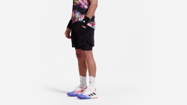 Svart Melbourne Tennis Two-in-One 7-inch Shorts