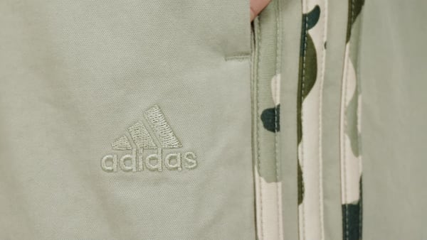 Groen Essentials Camo-Print 3-Stripes Twill Broek