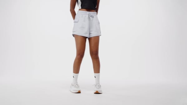 Gris Shorts Cargo Essentials Logo Pequeño Felpa Francesa