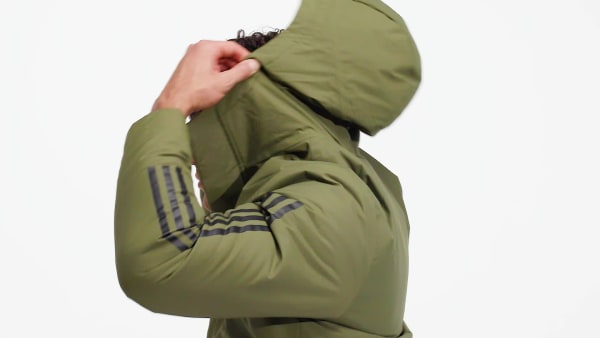 Verde Casaco com Capuz 3-Stripes Utilitas (Unissexo)
