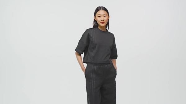 zwart Off Placed 3-Stripes T-shirt