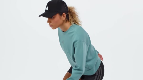 Yesil Designed-for-Training Warm-Up Bisiklet Yaka Sweatshirt