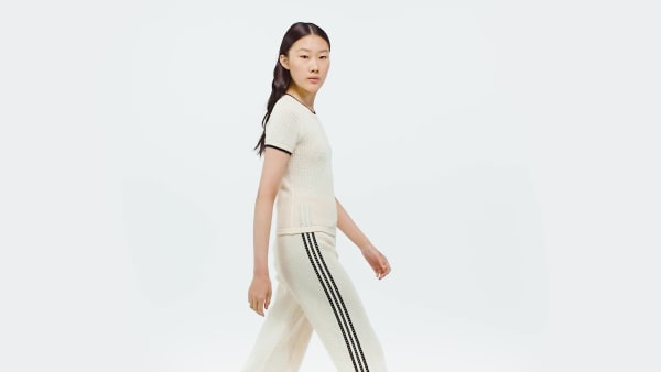 adidas プレミアム　クロシェ　カリ半袖シャツ　Vネックケーブルニットセット アディダス オリジナルス プレミアム クロシェ カリ半袖Tシャツ