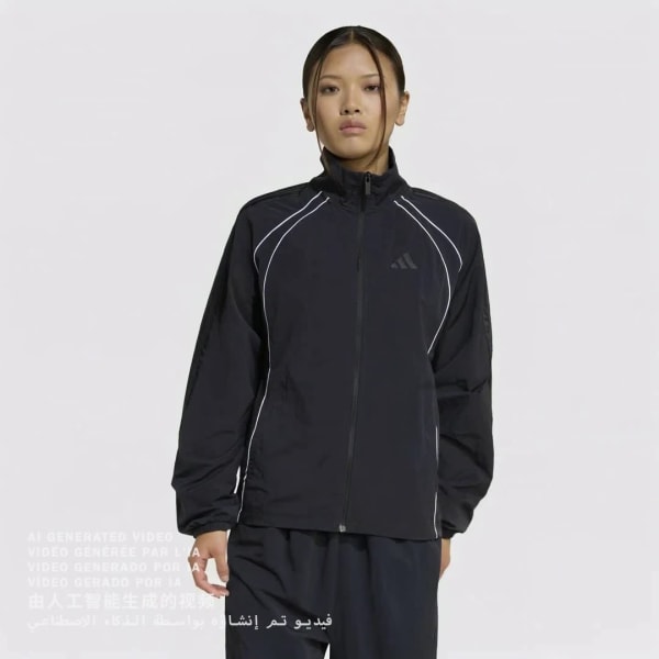 Black 3-스트라이프 아이코닉 우븐 트랙 탑