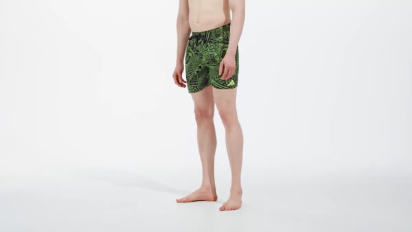 zelená Plavecké šortky adidas x FARM 3-Stripes 5-Inch