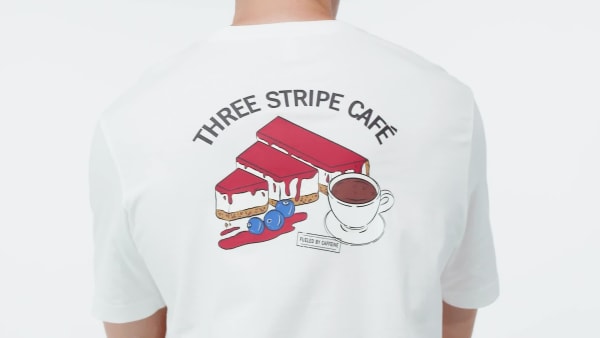 Bianco T-SHIRT COFFEE CAFE CHEESECAKE GRAPHIC