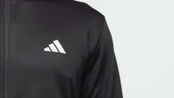 Hitam TRACK TOP OLAHRAGA RAJUT 3-STRIPES ESSENTIALS ALL-SET