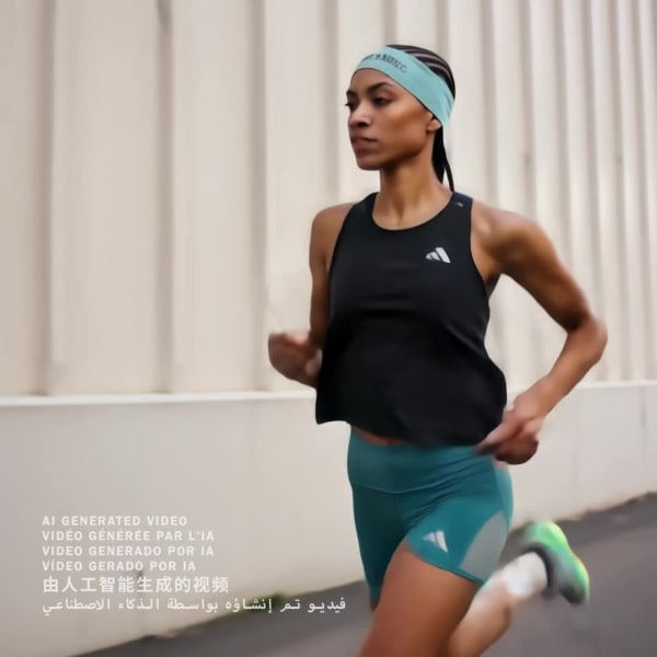 Svart Adi365 Running CLIMACOOL+ Crop Topp