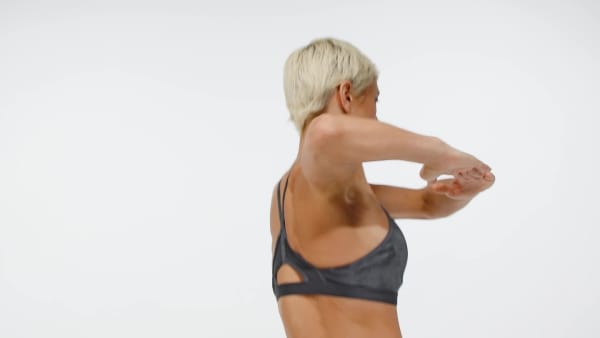 สีเทา บราซัพพอร์ตระดับต่ำพิมพ์ลายดอกไม้มัดย้อม Aeroreact Training Essentials