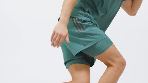 Hijau Celana Pendek Own the Run CLIMACOOL 2-in-1