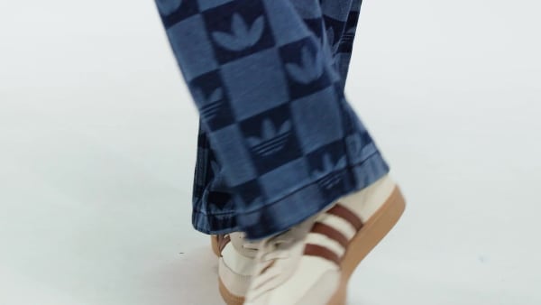 Blue Monogram All Over Print Regular Denim Pants