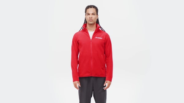 adidas Multi Essentials Full-Zip Fleece Fermuarlı Üst - Kırmızı