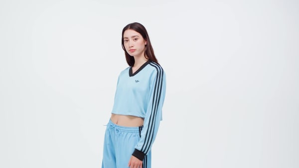★ADIDAS★(W) ADIDAS LONG SLEEVE SOCCER CROP TEE★正規品★ adidas Adicolor Soccer Jacquard Crop Long-Sleeve Top - Black