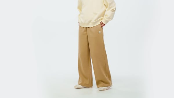 Beige Essentials Wide Leg Fleece Broek