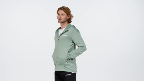 Verde CAMPERA CON CAPUCHA TERREX XPERIOR TELA FLEECE GROSOR BAJO