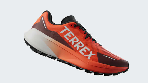 Orange Terrex Agravic 3 Trail Running Shoes