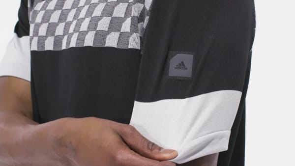 Schwarz Adicross Checkered Poloshirt