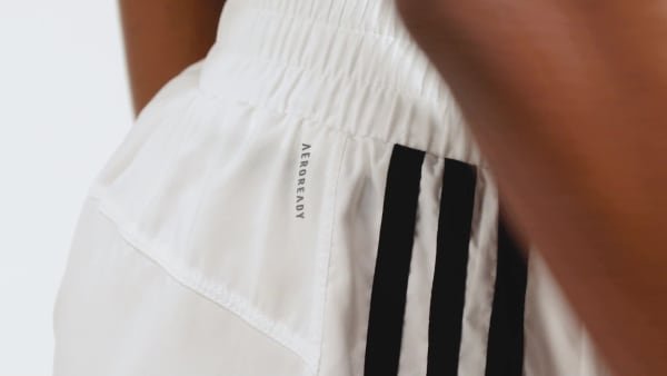 Blanco Short Pacer Training Woven High-Rise 3 rayas
