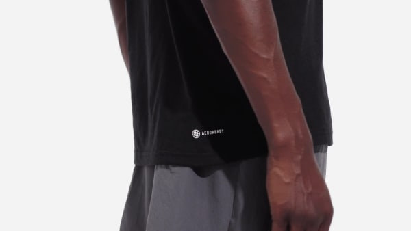 Negro Camiseta de Entrenamiento Train Essentials Feelready