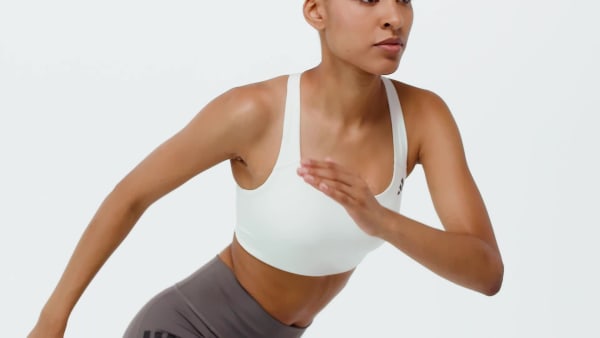 Blanco Top Deportivo Optime Workout de Sujeción Media