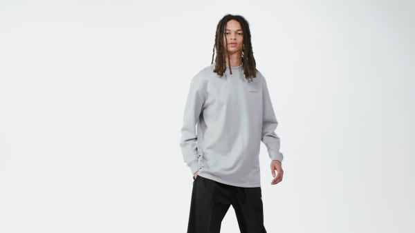 Gris T-shirt manches longues et col cheminée