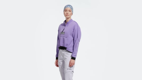 Purple Terrex Utilitas Half-Zip Fleece Jacket
