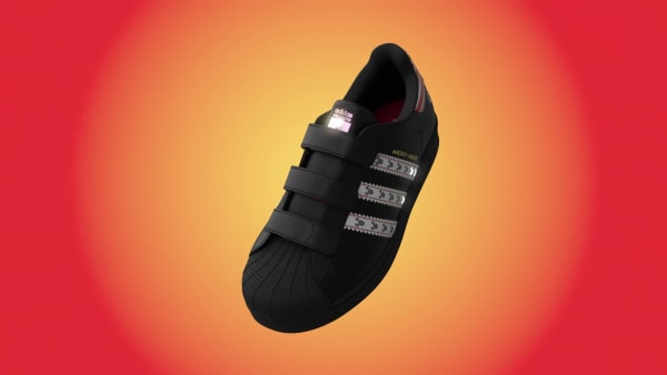 Negro Zapatillas Superstar adidas Disney con Luces Led y Cierre por Contacto para Niños