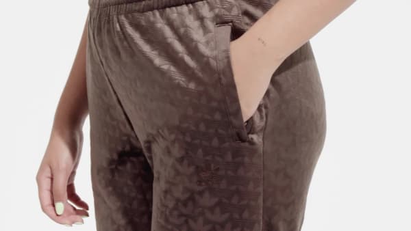Brązowy Velvet Straight Pants QH927
