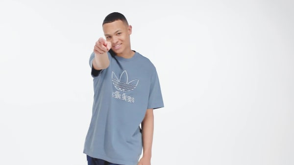 Blau adicolor Outline Trefoil T-Shirt