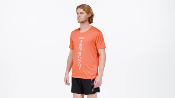 Orange Terrex Agravic Trail Running Tee