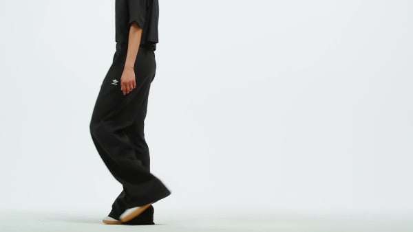 Zwart Essentials Wide Leg Fleece Broek