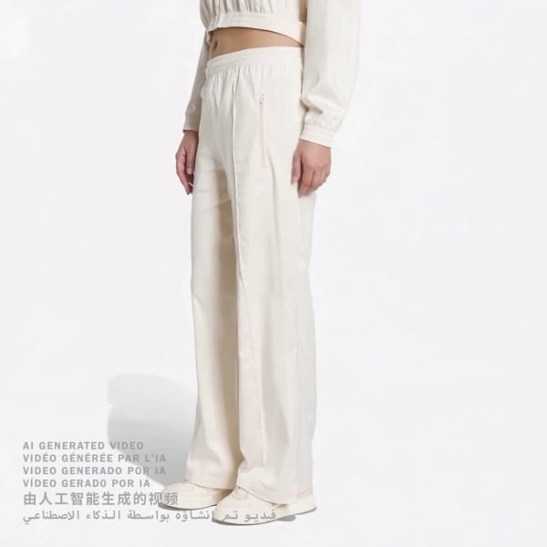 White PEARL FIREBIRD LOOSE TRACKPANTS