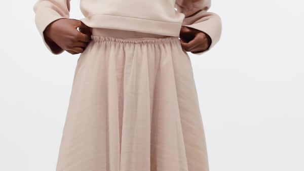 Bej Waistband Tulle Maxi Etek