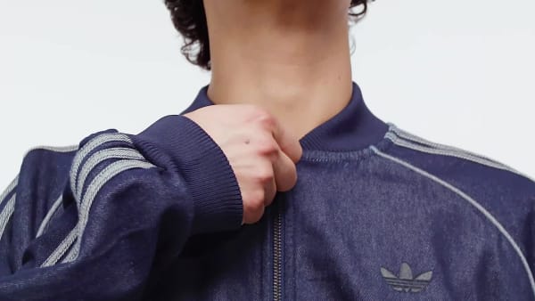 Mau-xanh-da-troi Áo Khoác Denim Bạc Màu Dáng Rộng SST Adicolor