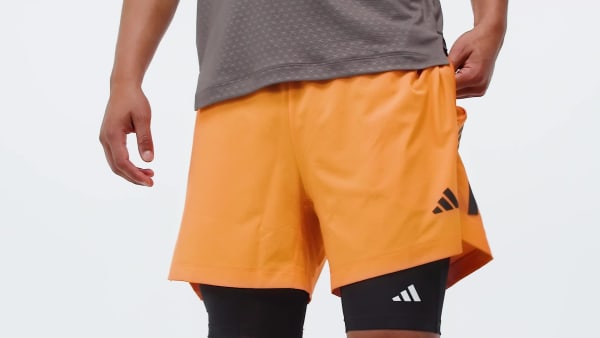 Oransje D4T PrimeLift 3 STRIPES SHORTS