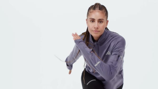 Violet Haut demi-zip de running Adi365 CLIMAWARM+