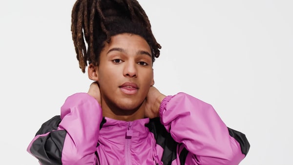 Lilla adidas Rekive Graphic træningsjakke TV721