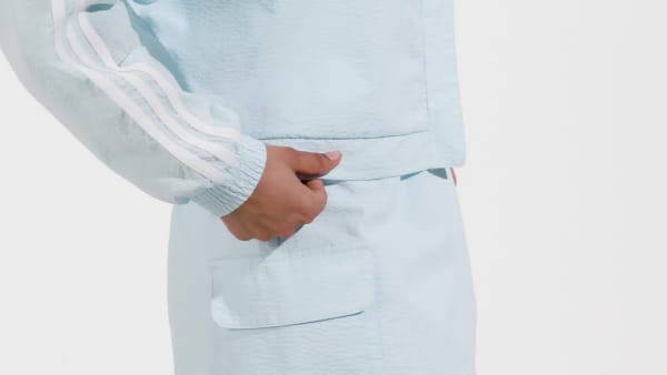 Blau Adicolor Classics Poplin Hooded Originals Kapuzenjacke