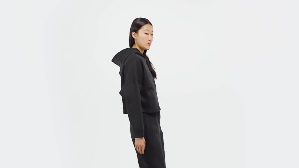 Negro Sudadera con capucha Off Placed 3 Stripes