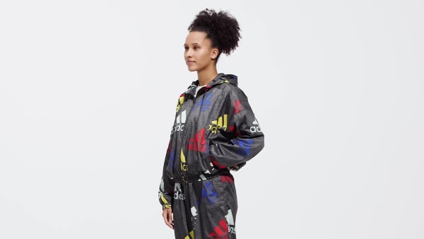 Grigio Giacca a vento Essentials Multi-Colored Logo Loose Fit CO787