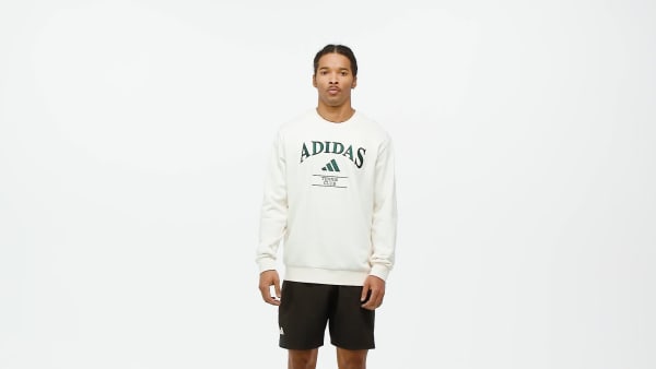 Bialy Bluza adidas Heritage Graphic Crew
