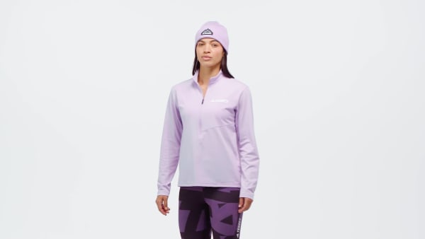 Purple Terrex Multi Climacool 1/2 Zip Long Sleeve Long-Sleeve Top