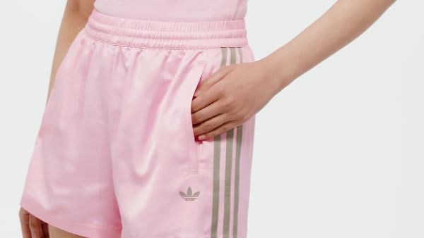Ροζ Σατέν ριγέ σορτς adidas Originals