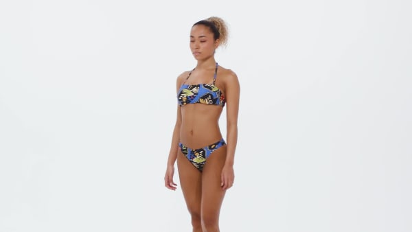 modrá Bezramienkové bikiny adidas x FARM RIO