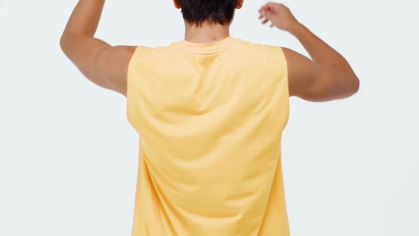 Naranja Remera sin Mangas Workout Essentials Feelready