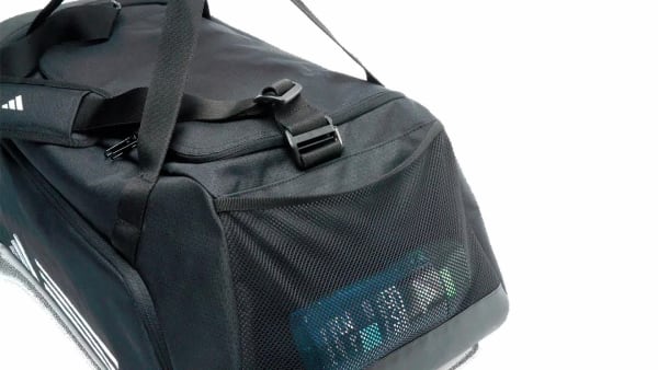 Black Essentials 3-Stripes Duffel Bag