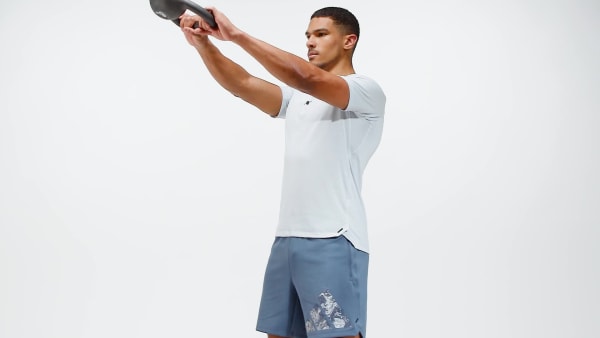 Azul Camiseta Workout Logo