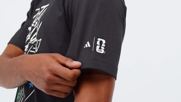 Black FIFA WC ROAD TO NY NJ GRAPHIC T-SHIRT