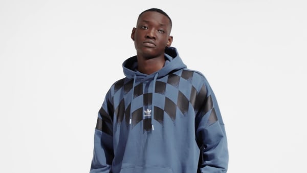 Blau adidas Rekive Graphic Hoodie ZR547