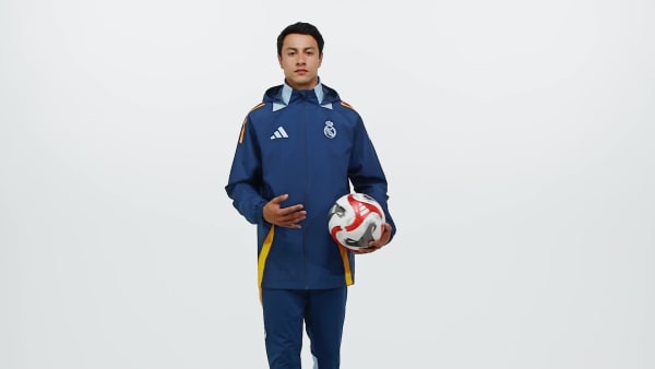 modrá Real Madrid Tiro 24 Competition All-Weather Jacket